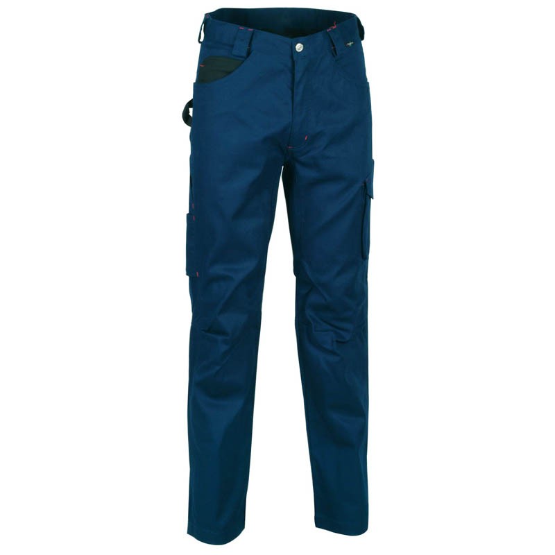 Pantalon pol./alg. cofra drill marino/negro t.52