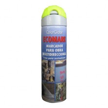 Spray pintura ecomark marcaje obras amarillo fluor. 500 ml